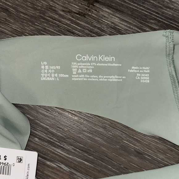 BNWT Calvin Klein No Show Green Thong - Size Large - Picture 6 of 6